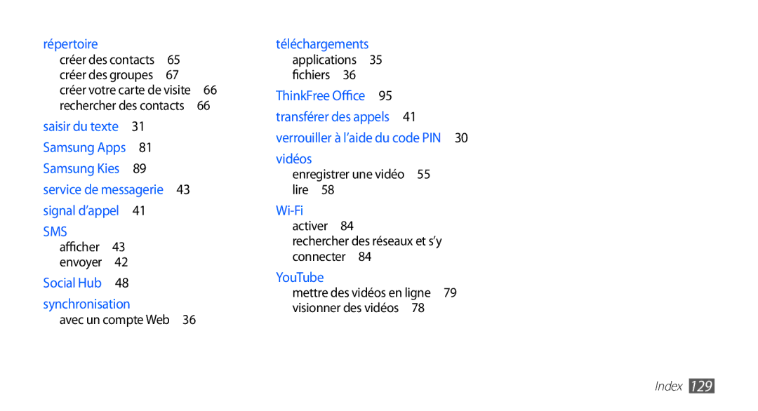 Samsung GT-S5839RWIBOG, GT-S5839RWILPM, GT-S5839UWISFR, GT-S5839RWIVGF, GT-S5839OKISFR, GT-S5839UWINRJ Répertoire, Fichiers  